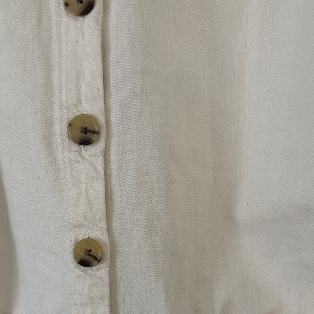 NWT Cream Button-Front Mini Dress - Picture 2 of 6